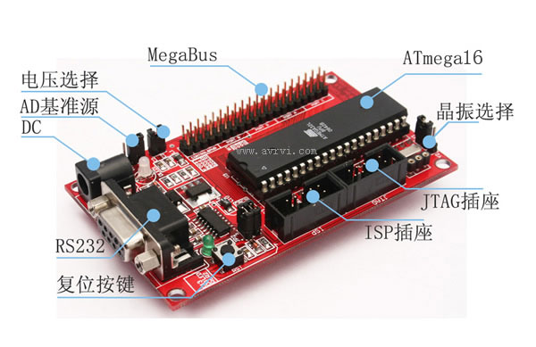 供应AVR ATmega16 32 核心板